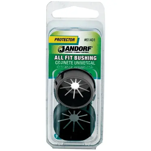 Conduit Bushing, 13/16 in Dia Cable, Nylon, Black, 1-3/32 in Dia Panel Hole, 0.453 in Thick Panel Conduit Bushing, 13/16 in Dia Cable, Nylon, Black, 1-3/32 in Dia Panel Hole, 0.453 in Thick Panel