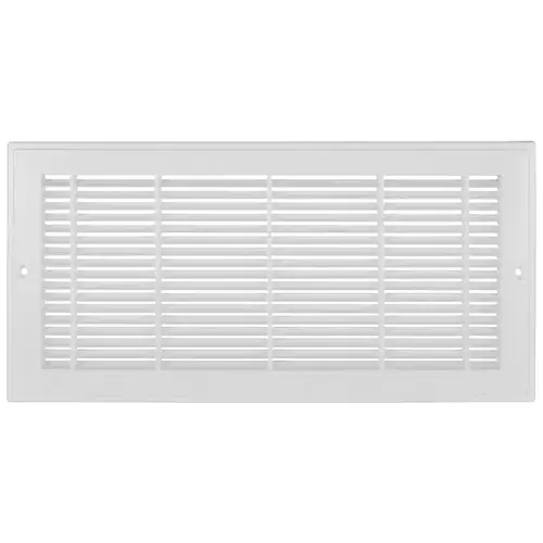 Sidewall Grille, 14 in L, 6 in W, Rectangle, Polystyrene, White Sidewall Grille, 14 in L, 6 in W, Rectangle, Polystyrene, White
