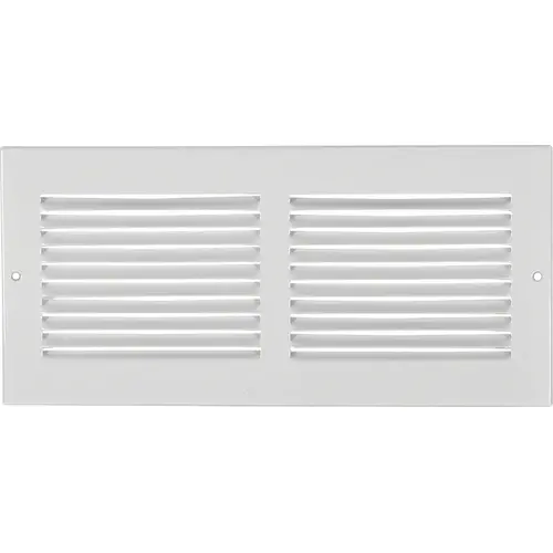 Sidewall Grille, 13-1/4 in L, 7-1/4 in W, Steel, White Sidewall Grille, 13-1/4 in L, 7-1/4 in W, Steel, White