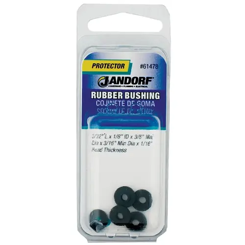 Conduit Bushing, 1/8 in Dia Cable, Rubber, Black, 1/16 in Thick Panel Conduit Bushing, 1/8 in Dia Cable, Rubber, Black, 1/16 in Thick Panel