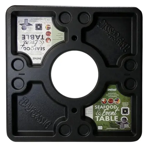 Seafood/Event Table, 40-1/2 in W, 40-1/2 in D, Square Table, ABS Table, Black Table