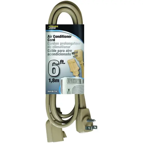 Extension Cord, SPT-3, Vinyl, Beige, For: Air conditioner and Appliances Extension Cord, SPT-3, Vinyl, Beige, For: Air conditioner and Appliances