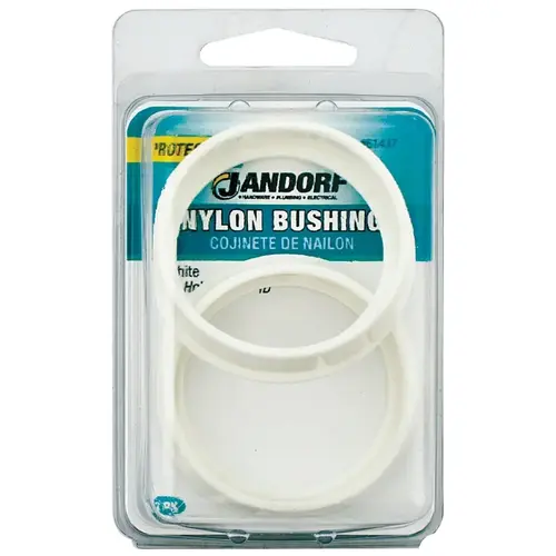 Conduit Bushing, Nylon, White, 1-5/8 in Dia Panel Hole, 0.453 in Thick Panel Conduit Bushing, Nylon, White, 1-5/8 in Dia Panel Hole, 0.453 in Thick Panel