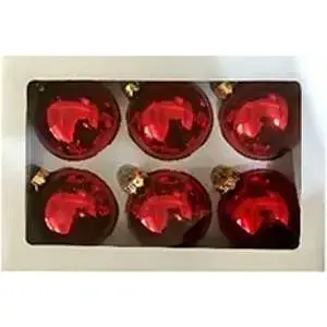 Hometown Holidays 99501 Ball Christmas Ornament, Glass, Red