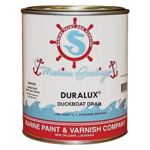 Marine Enamel, Flat, Camouflage Duckboat Drab, 1 qt Can - pack of 4