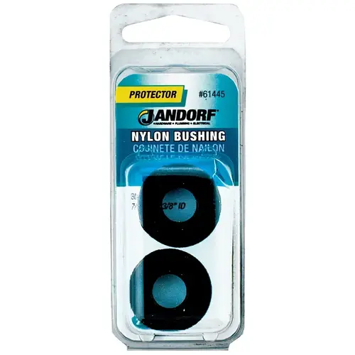 Conduit Bushing, Nylon, Black, 3/8 in Dia Panel Hole, 0.406 in Thick Panel Conduit Bushing, Nylon, Black, 3/8 in Dia Panel Hole, 0.406 in Thick Panel