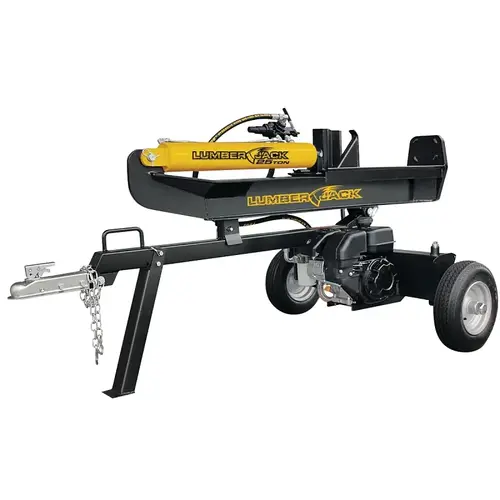 Log Splitter, Gasoline Engine, 25 ton Splitting, Max length 26 in Log Yellow and Black