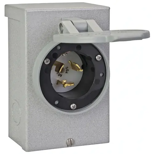 PB50 Power Inlet Box, 50 A, 125/250 V, Gray