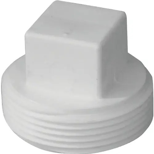 Cleanout Plug, 1-1/2 in, MNPT, PVC, White, SCH 40 Schedule Cleanout Plug, 1-1/2 in, MNPT, PVC, White, SCH 40 Schedule