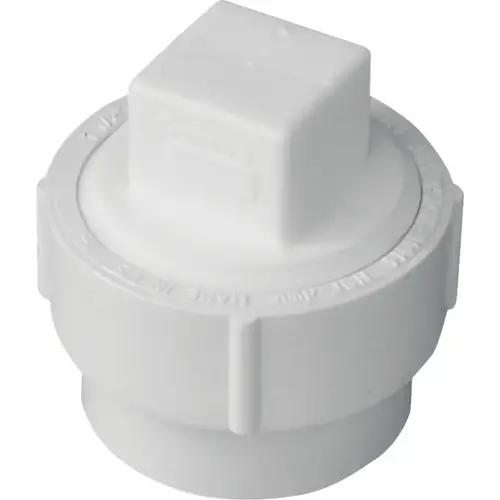 Cleanout Body with Threaded Plug, 1-1/2 in, Spigot x FNPT, PVC, White Cleanout Body with Threaded Plug, 1-1/2 in, Spigot x FNPT, PVC, White