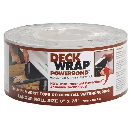 Power Bond DeckWrap 3 In. X 75 Ft. Deck Flash Barrier Black Power Bond DeckWrap 3 In. X 75 Ft. Deck Flash Barrier Black