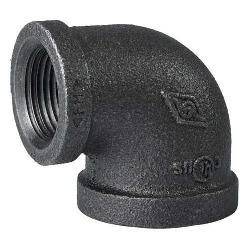 Reducing Pipe Elbow, 1 x 3/4 in, FIP, 90 deg Angle, Malleable Iron, SCH 40 Schedule Reducing Pipe Elbow, 1 x 3/4 in, FIP, 90 deg Angle, Malleable Iron, SCH 40 Schedule