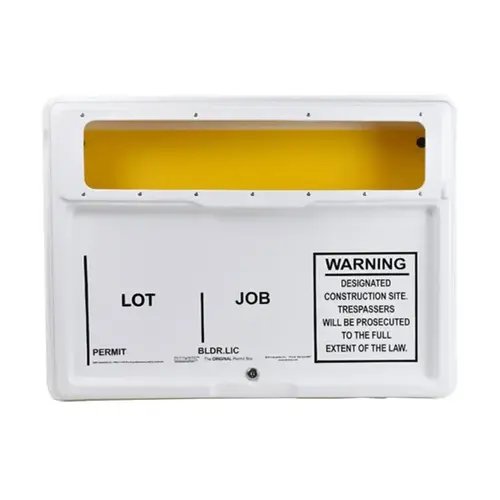 Permit Posting Box, 21 in W, 4 in H, HDPE White