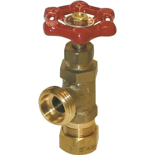 ProLine Series Boiler Drain Valve, 1/2 in Connection, Compression x Hose, 125 psi Pressure, Brass Body
