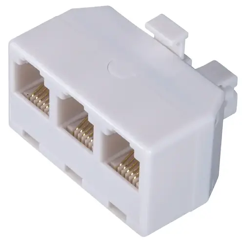 Telephone Splitter, 3 -Port/Way, White Telephone Splitter, 3 -Port/Way, White