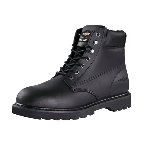 Work Boots, 10, Medium Shoe Last W, Black, Leather Upper, Lace-Up Boots Closure, With Lining Pair