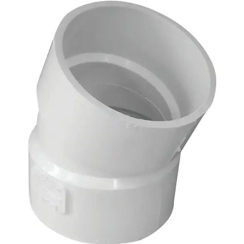 4 In. SDR 35 22-1/2 Deg. PVC Sewer and Drain Elbow (1/16 Bend) White 4 In. SDR 35 22-1/2 Deg. PVC Sewer and Drain Elbow (1/16 Bend) White