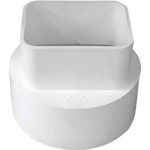 PVC Downspout Adapter, 2x3x4 Inch, White