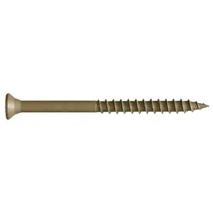 Camo 0356199 Deck Screw, #10 Thread, 3-1/2 in L, Bugle Head, Star Drive, Type 17 Slash Point, Carbon Steel ProTech-Coated