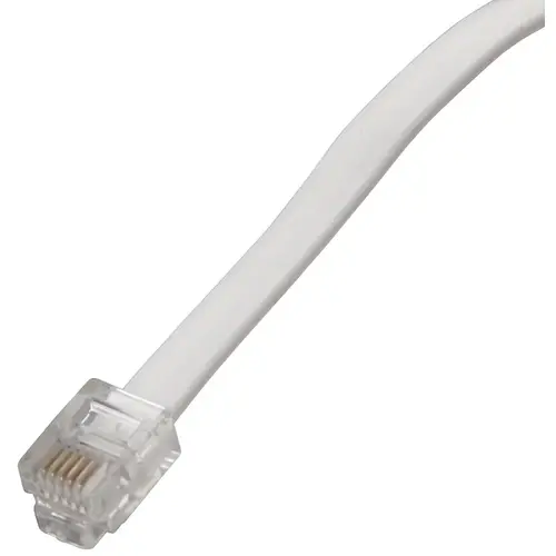 Zenith Telephone Cord, White Sheath, 12 ft L
