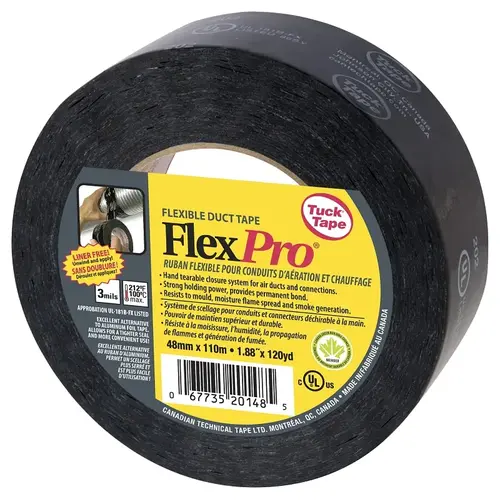 TUCK TAPE FLEX PRO HVAC Tape, 120.3 yd L, 1.88 in W TUCK TAPE FLEX PRO HVAC Tape, 120.3 yd L, 1.88 in W