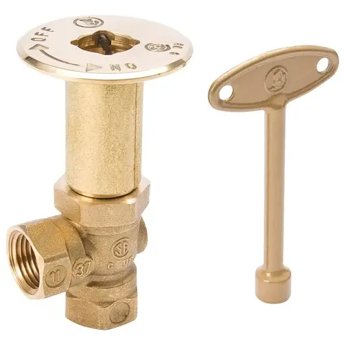 Log Lighter Valve, 1/2 in, Brass