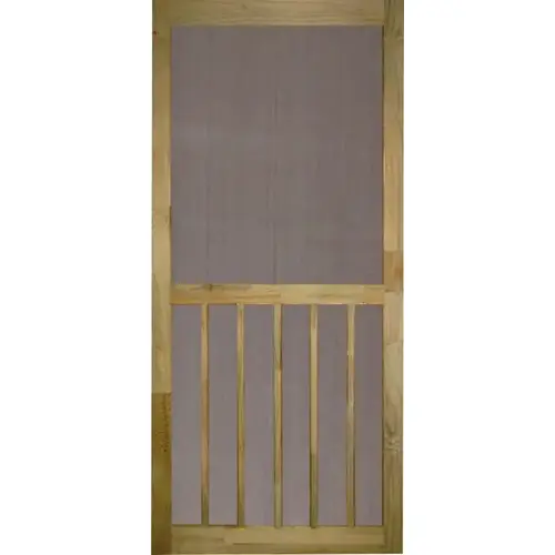 Kimberly Bay 32 In. W x 80 In. H x 1-1/8 In. Thick ACQ Treated Natural Finger Joint Pine Stiles & Rails 5-Bar Screen Door Kimberly Bay 32 In. W x 80 In. H x 1-1/8 In. Thick ACQ Treated Natural Finger Joint Pine Stiles & Rails 5-Bar Screen Door