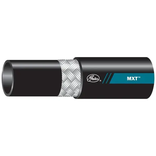 MXT Wire Braid Hose, 0.675 in OD, 3/8 in ID, 400 ft L, 4800 psi Pressure, Synthetic Rubber, Black