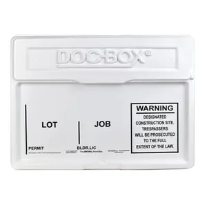 The DOC-BOX 10102 Permit Posting Box, 21 in W, 4 in H, HDPE White