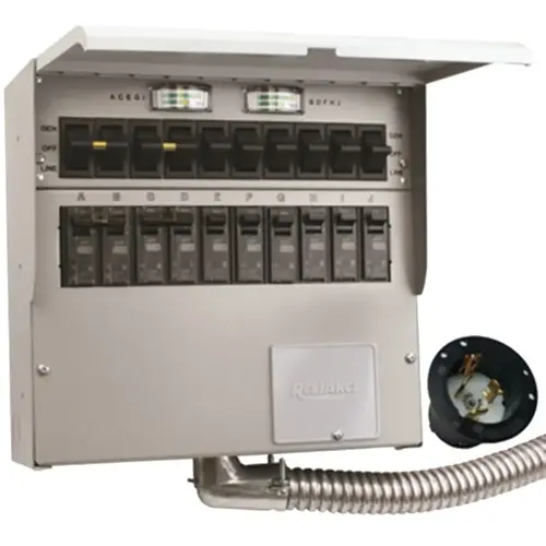 Pro/Tran 2 Transfer Switch, 1 -Phase, 50/100 A, 125/250 V, 10, 5 -Circuit, 10 -Breaker Powder-Coated