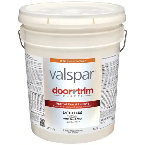 Door & Trim 045.00.008 Enamel Paint, Semi-Gloss, Medium Base, 5 gal Pail