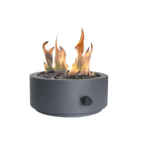 Umbrella Hole Tabletop Fire Bowl, 10 in OAW, 10 in OAD, 4.17 in OAH, Round, Propane Gray Umbrella Hole Tabletop Fire Bowl, 10 in OAW, 10 in OAD, 4.17 in OAH, Round, Propane Gray