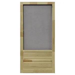 Screen Tight WHAM36 Screen Tight Series Screen Door, 36 in W Opening, 80 in H Opening, Wood Frame, Light Brown