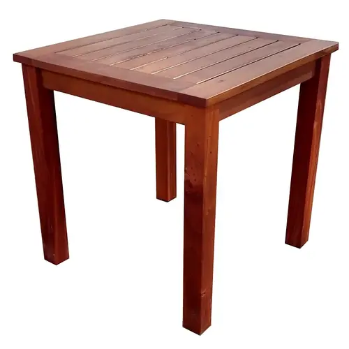 Patio Table, 450 mm W, 450 mm D, 455 mm H, Mahogany Wood Frame, Square Table, Unfoldable Patio Table, 450 mm W, 450 mm D, 455 mm H, Mahogany Wood Frame, Square Table, Unfoldable