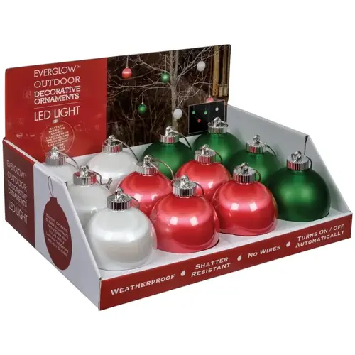 Globe Pulsing Ornament, 5 in H, PVC, Assorted - pack of 12