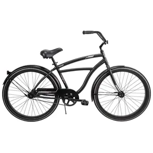 Huffy 66649 Men's Cruiser Bicycle, Mens, Aluminum Frame, Rear Coaster Brake, 26 in Dia Wheel, Matte Black