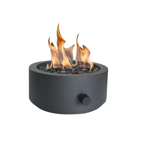Umbrella Hole Tabletop Fire Bowl, 10 in OAW, 10 in OAD, 4.17 in OAH, Round, Propane Black Umbrella Hole Tabletop Fire Bowl, 10 in OAW, 10 in OAD, 4.17 in OAH, Round, Propane Black