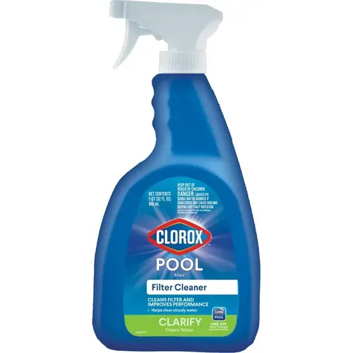 Filter Cleaner, 32 oz Bottle, Liquid, Lemon, Yellow Filter Cleaner, 32 oz Bottle, Liquid, Lemon, Yellow