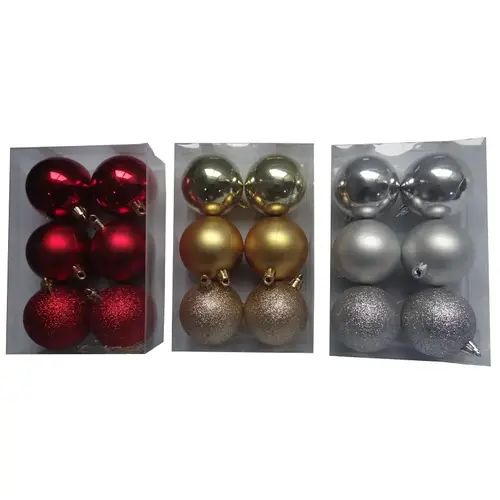 Christmas Ornament, PVC, Gold/Silver/ Red