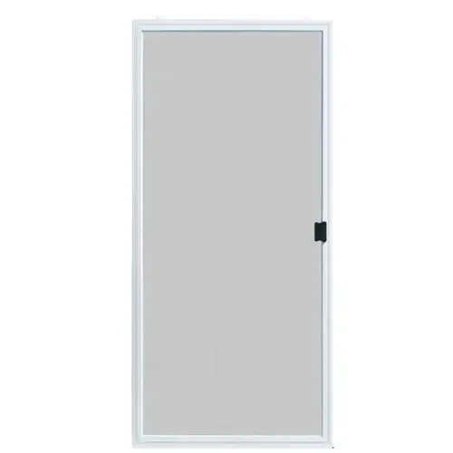Patio Screen Door, 30 in W, Sliding Screen, Aluminum, White