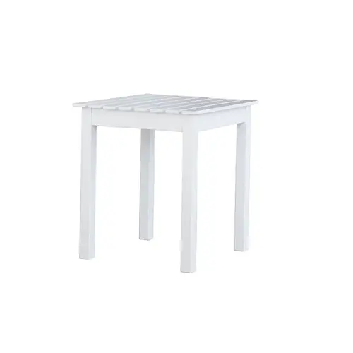 Side Table, 17-3/4 in OAW, 15-3/4 in OAD, 17-3/4 in OAH, Square, Hardwood Frame, Slatted Wood Tabletop