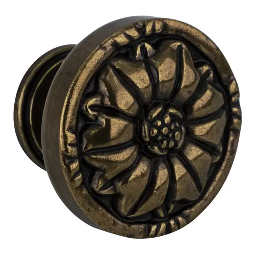 Natural Elegance Style Metal Kitchen Cabinet Knob 1-11/32" Diameter Length Regency Brass Natural Elegance Style Metal Kitchen Cabinet Knob 1-11/32" Diameter Length Regency Brass