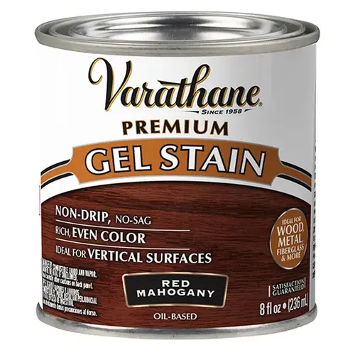 Gel Stain Premium Red Mahogany Oil-Based Linseed Oil Modified Alkyd 0.5 pt Red Mahogany Gel Stain Premium Red Mahogany Oil-Based Linseed Oil Modified Alkyd 0.5 pt Red Mahogany