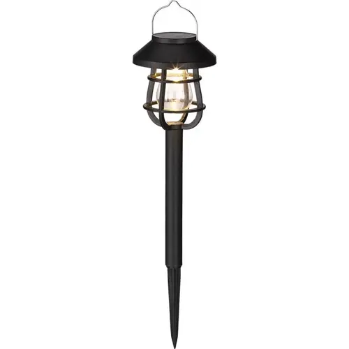 Pathway Light Black Solar Powered 0.06 W LED - pack of 12