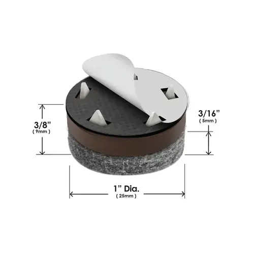 Chair Glide GorillaFelt Brown/Gray 1" Tap-On Felt Brown/Gray