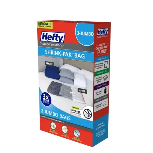 Hefty HFTPDQ70484633-XCP3 Vacuum Cube Storage Bags Shrink-Pak