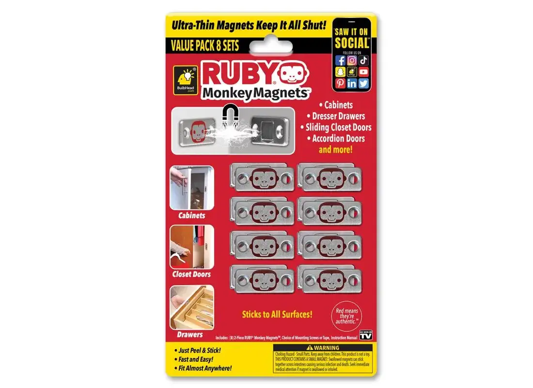 Telebrands 16562-8 MAGNET MONKEY F/DRAWER&CABINET Red/Silver Buy Now