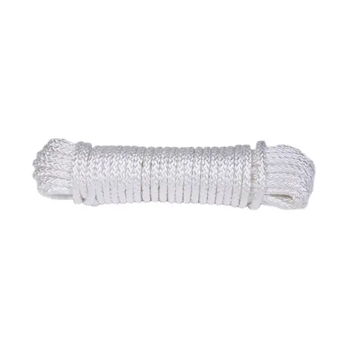 Rope 3/16" D X 50 ft. L White Diamond Braided Nylon White