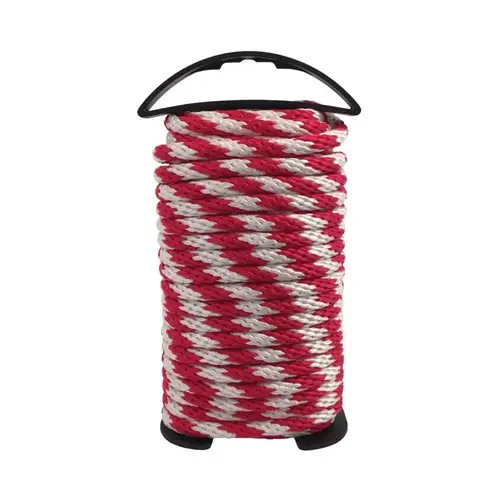 Rope 3/8" D X 50 ft. L Red/White Solid Braided Polypropylene Red/White