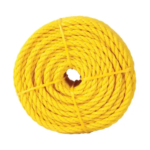 Rope 3/8" D X 50 ft. L Yellow Twisted Polypropylene Yellow Rope 3/8" D X 50 ft. L Yellow Twisted Polypropylene Yellow